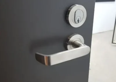 Silver lever handle with cylinder lock