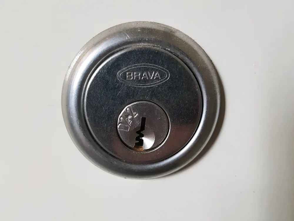 Close view of door lock and latch hardware for Ashgrove locksmith services