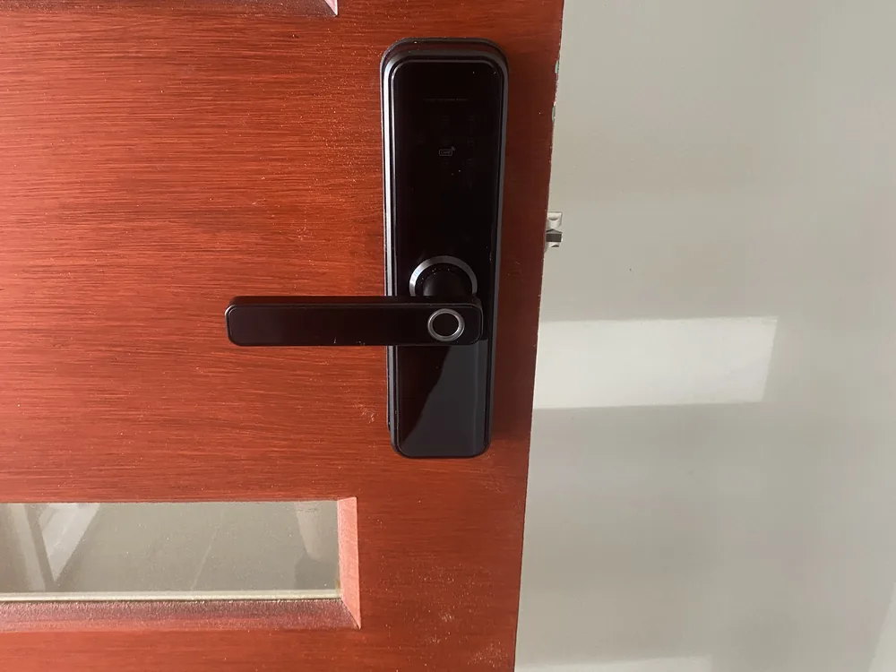 Close view of door lock and latch hardware for Aspley locksmith services