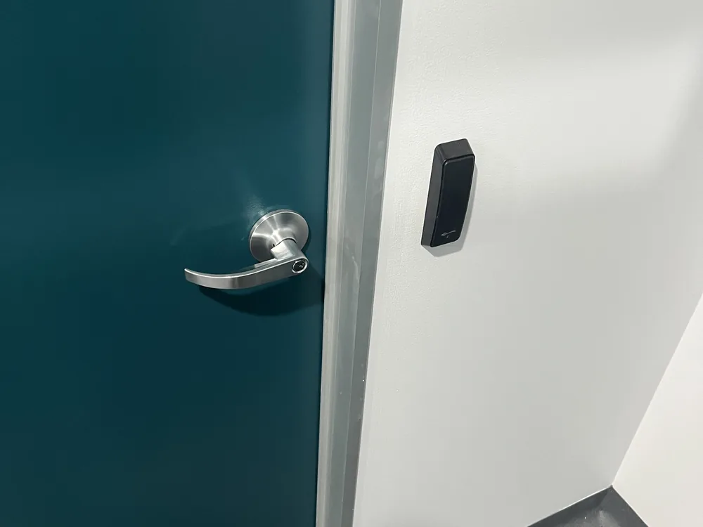 Close view of door lock and latch hardware for Banyo locksmith services