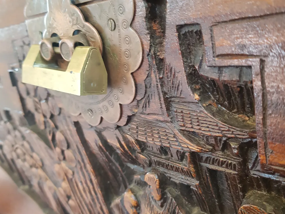 Close view of door lock and latch hardware for Beachmere locksmith services