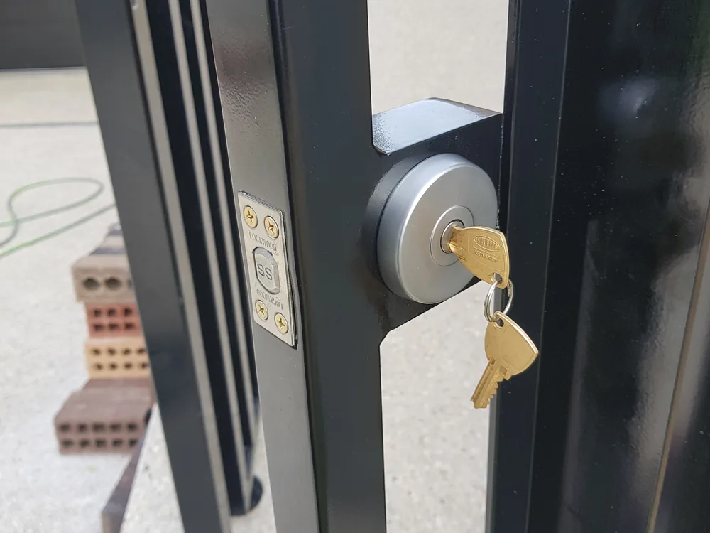 Close view of door lock and latch hardware for Bracken Ridge locksmith services