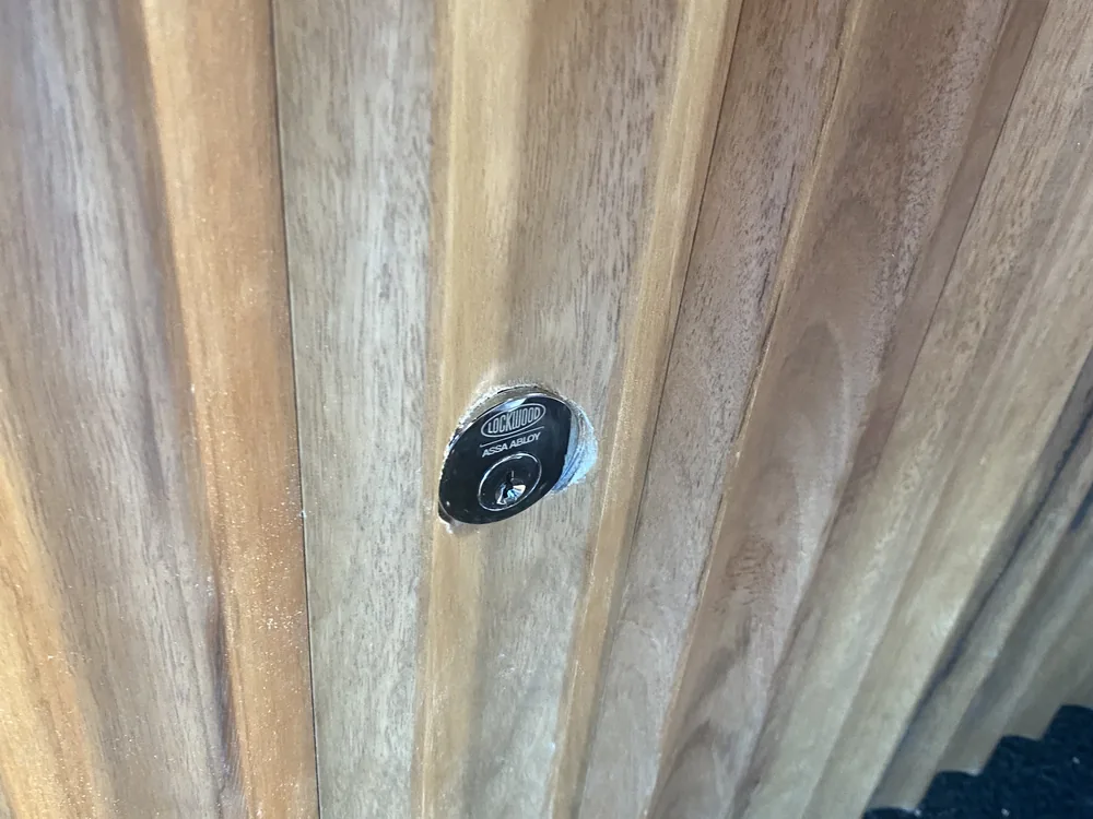 Close view of door lock and latch hardware for Bulwer Island locksmith services