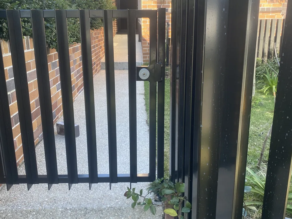 Close view of door lock and latch hardware for Bunya locksmith services