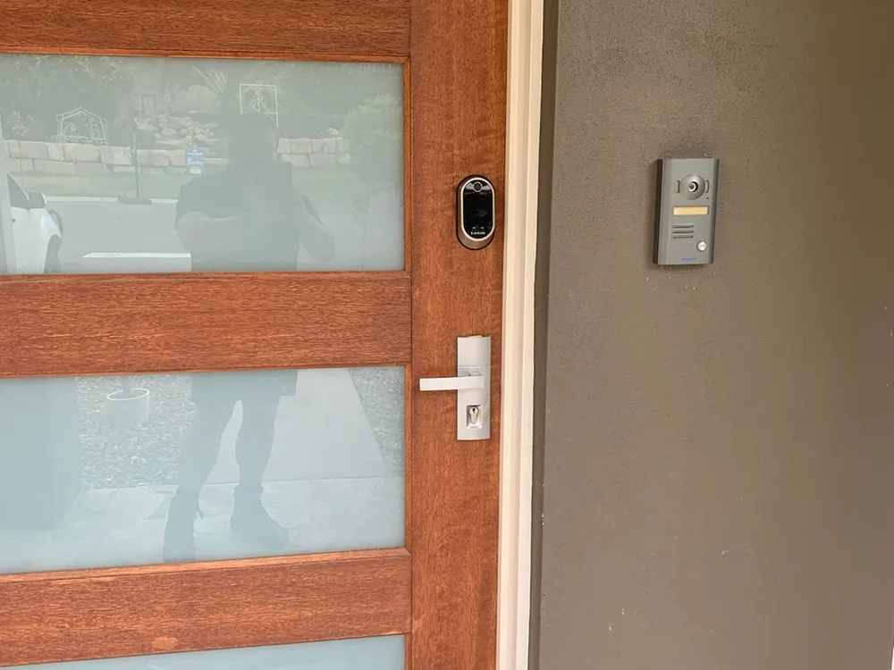 Close view of door lock and latch hardware for Caboolture locksmith services