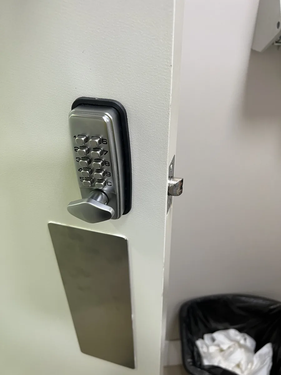 Digital lock fitted to a door