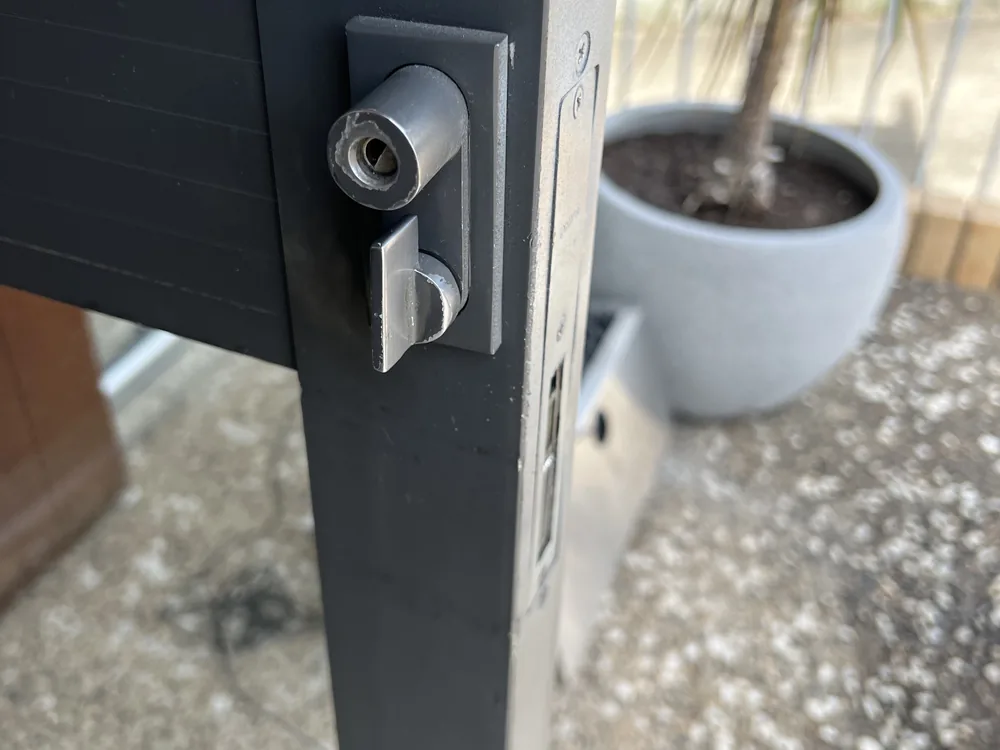 Close view of door lock and latch hardware for Mitchelton locksmith services