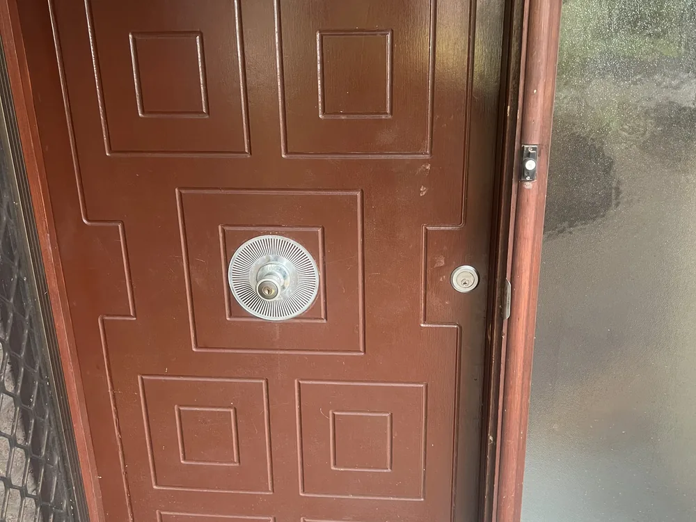 Close view of door lock and latch hardware for Redcliffe locksmith services