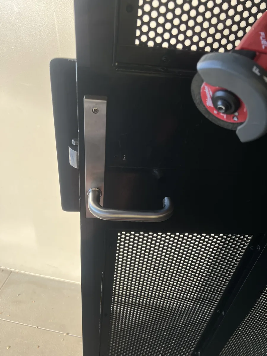 Security screen door lock hardware